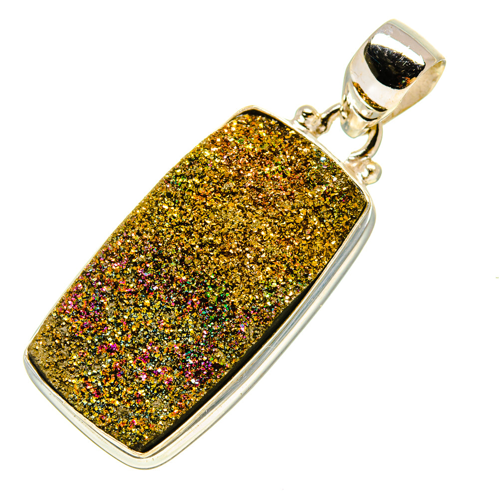 Spectro Pyrite Druzy Pendants handcrafted by Ana Silver Co - PD756965