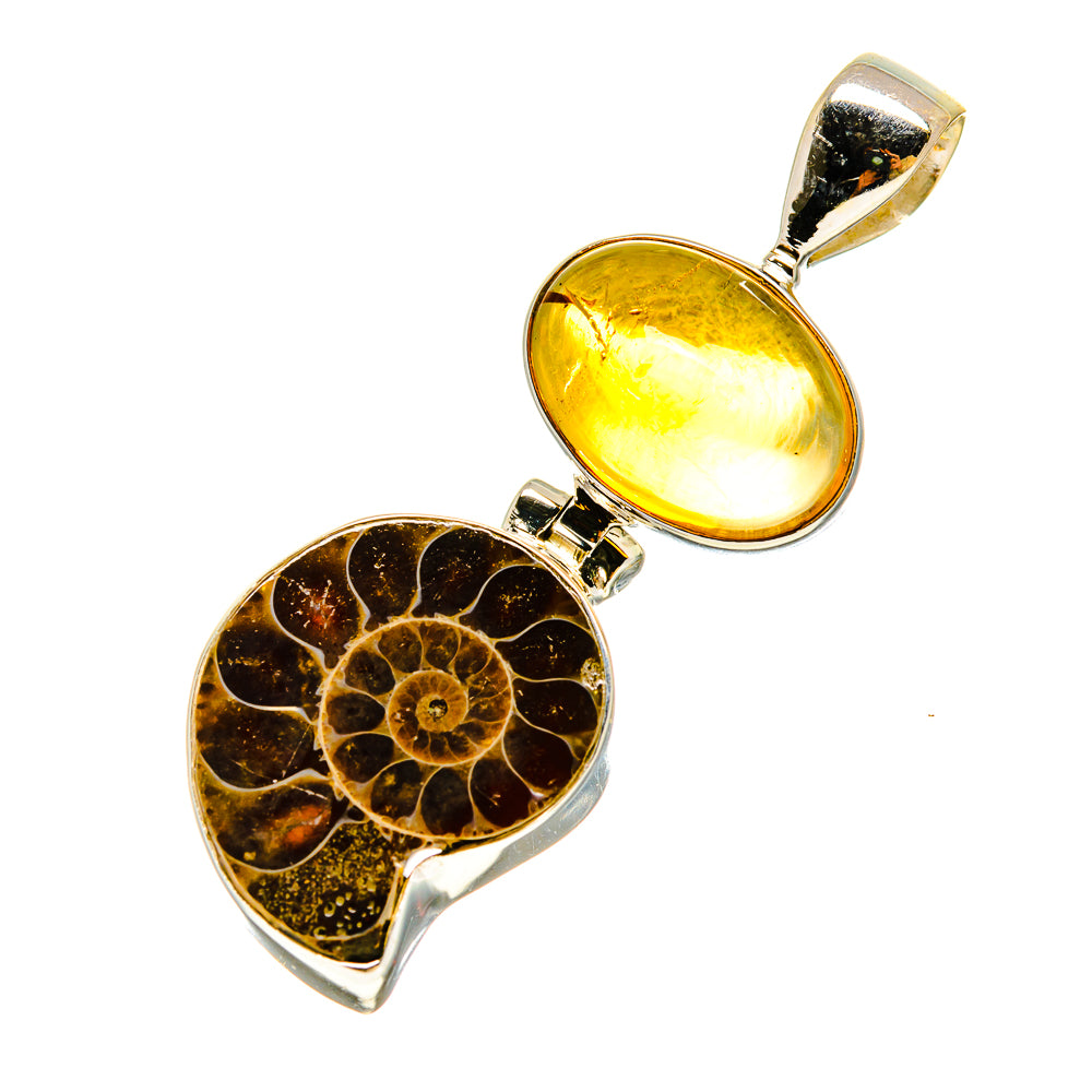 Ammonite Fossil Pendants handcrafted by Ana Silver Co - PD756984