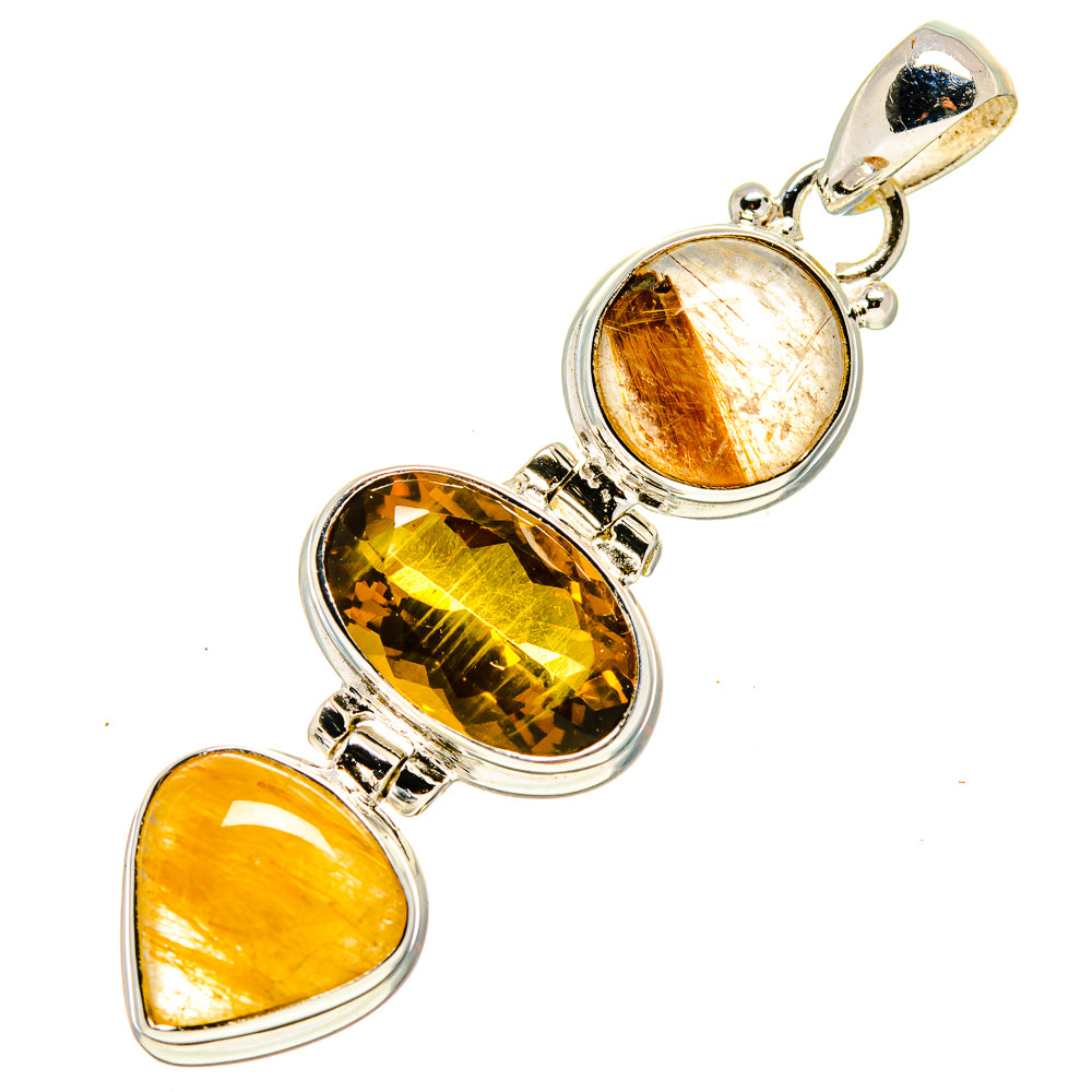 Rutilated Quartz Pendants handcrafted by Ana Silver Co - PD757035