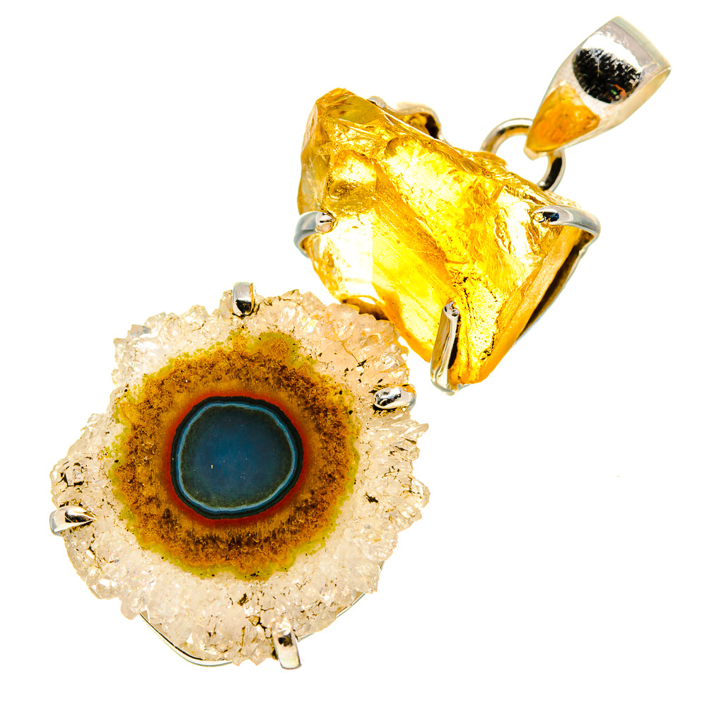White Solar Quartz Pendants handcrafted by Ana Silver Co - PD757037
