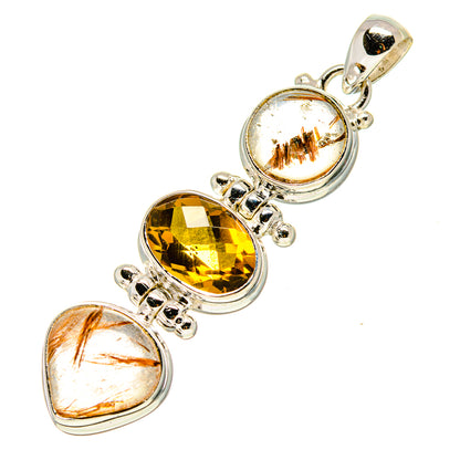 Rutilated Quartz Pendants handcrafted by Ana Silver Co - PD757051