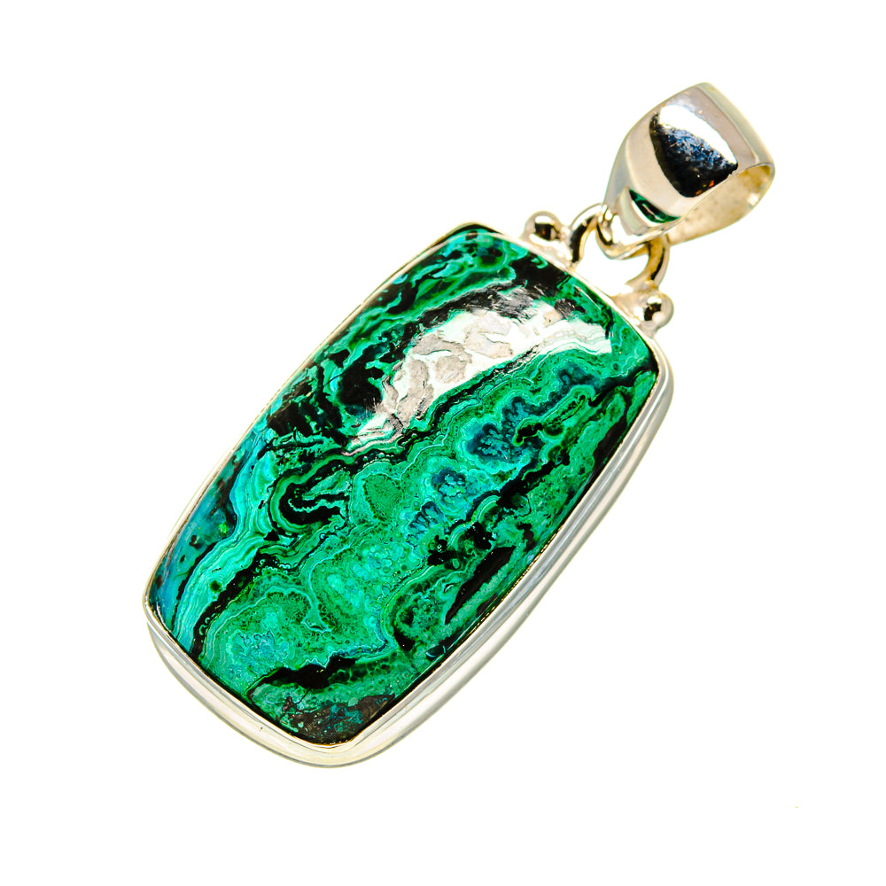 Malachite In Chrysocolla Pendants handcrafted by Ana Silver Co - PD757093