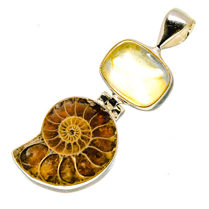 Ammonite Fossil Pendants handcrafted by Ana Silver Co - PD757104