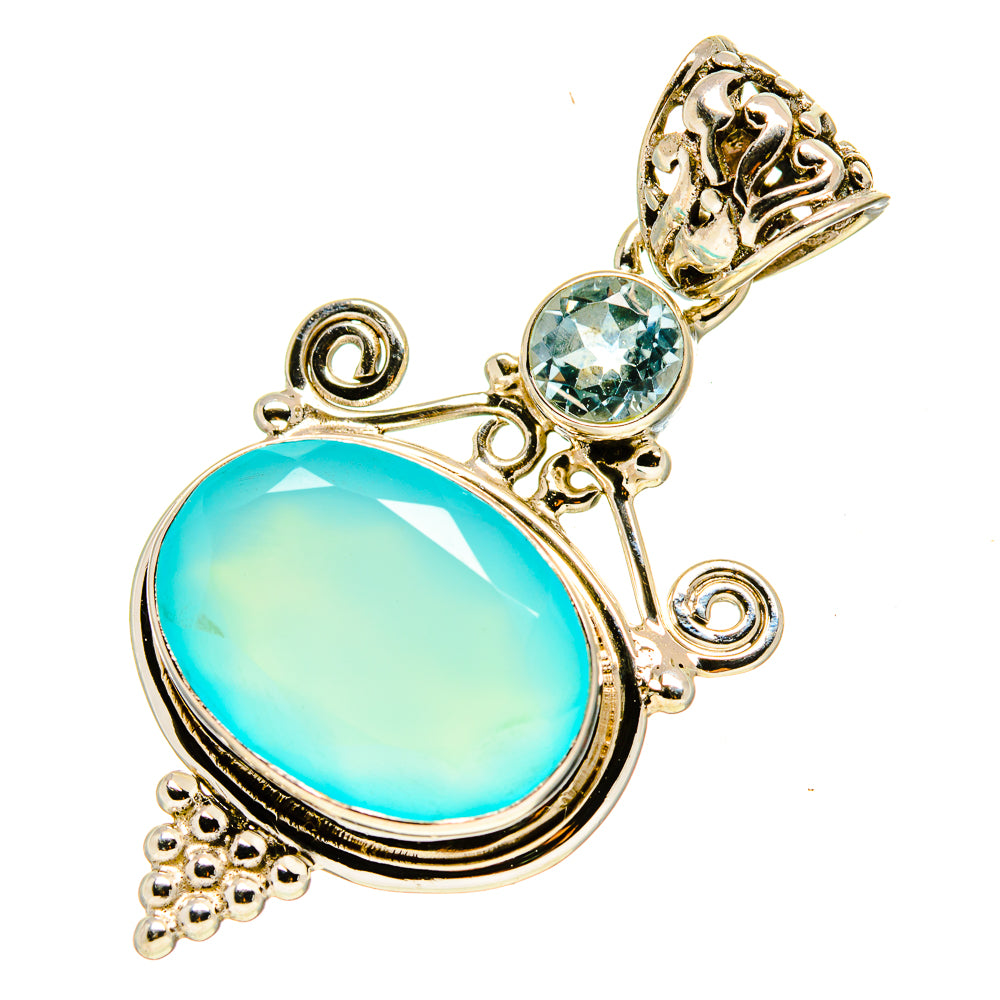 Aqua Chalcedony Pendants handcrafted by Ana Silver Co - PD757107