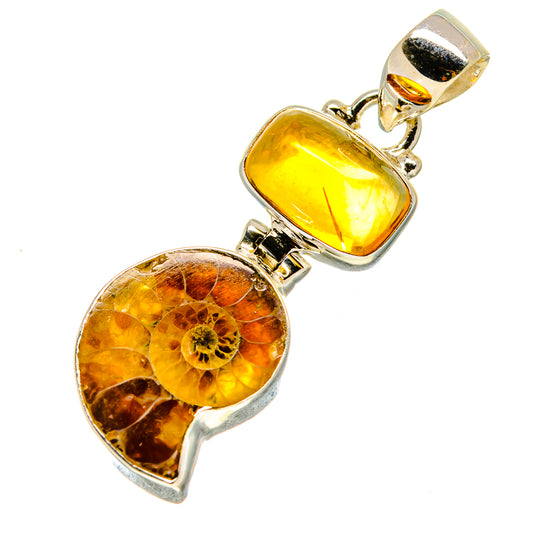 Ammonite Fossil Pendants handcrafted by Ana Silver Co - PD757116