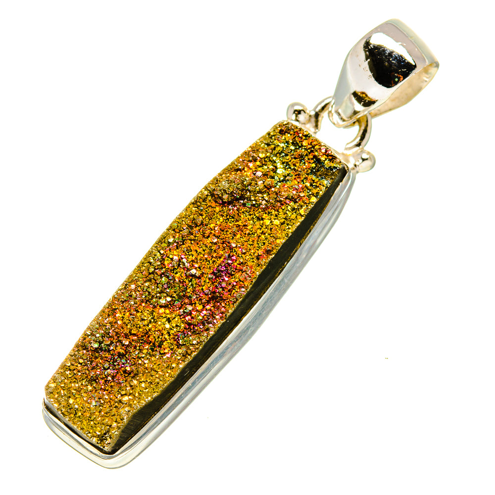 Spectro Pyrite Druzy Pendants handcrafted by Ana Silver Co - PD757128