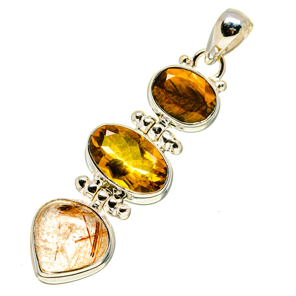 Rutilated Quartz Pendants handcrafted by Ana Silver Co - PD757130