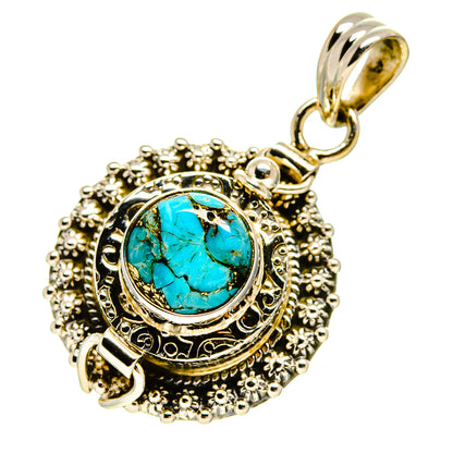 Blue Copper Composite Turquoise Pendants handcrafted by Ana Silver Co - PD757186