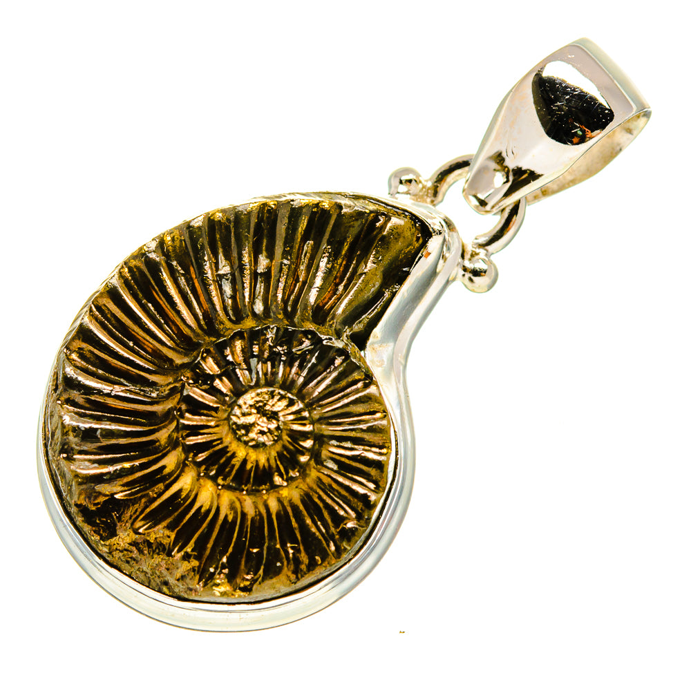 Pyrite Fossil Pendants handcrafted by Ana Silver Co - PD757196