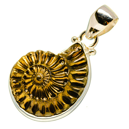 Pyrite Fossil Pendants handcrafted by Ana Silver Co - PD757197
