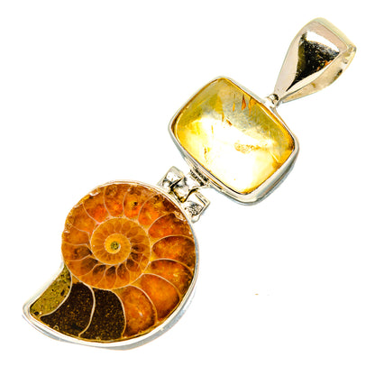 Ammonite Fossil Pendants handcrafted by Ana Silver Co - PD757213