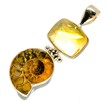 Ammonite Fossil Pendants handcrafted by Ana Silver Co - PD757214