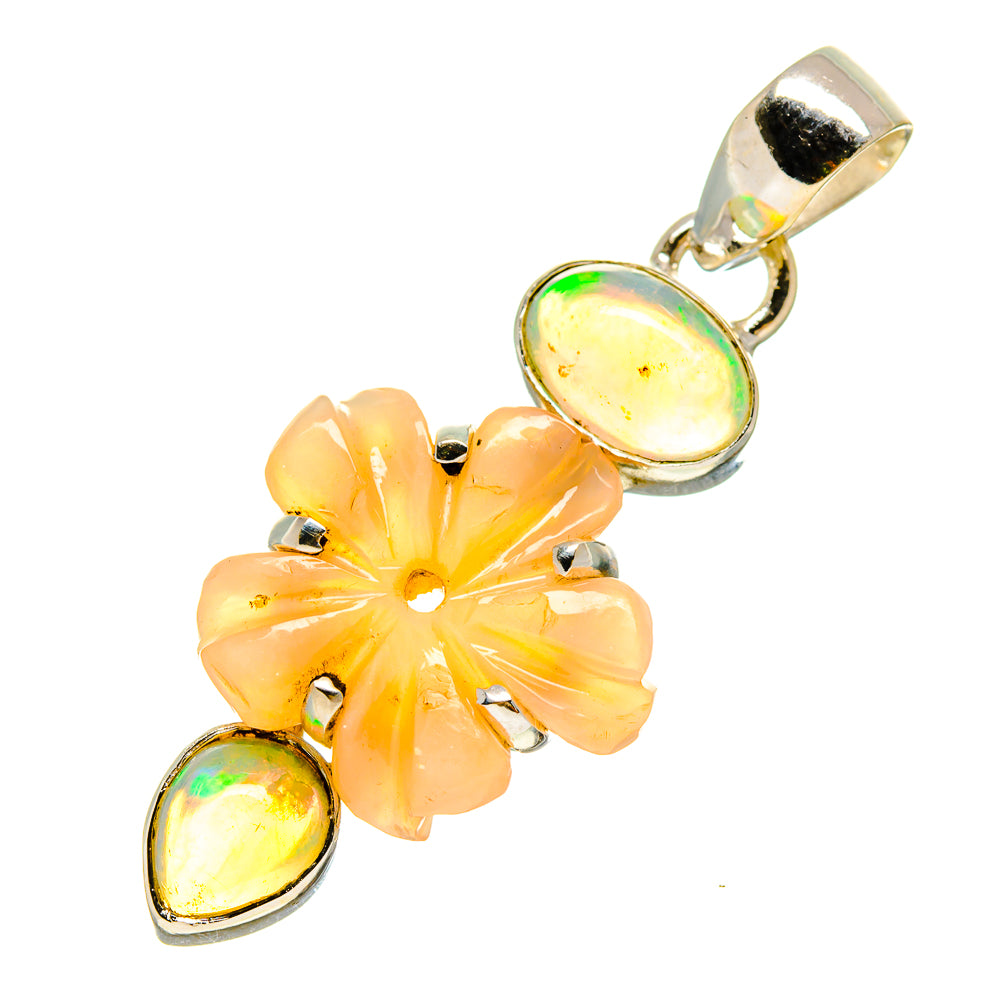 Peach Moonstone Pendants handcrafted by Ana Silver Co - PD757243