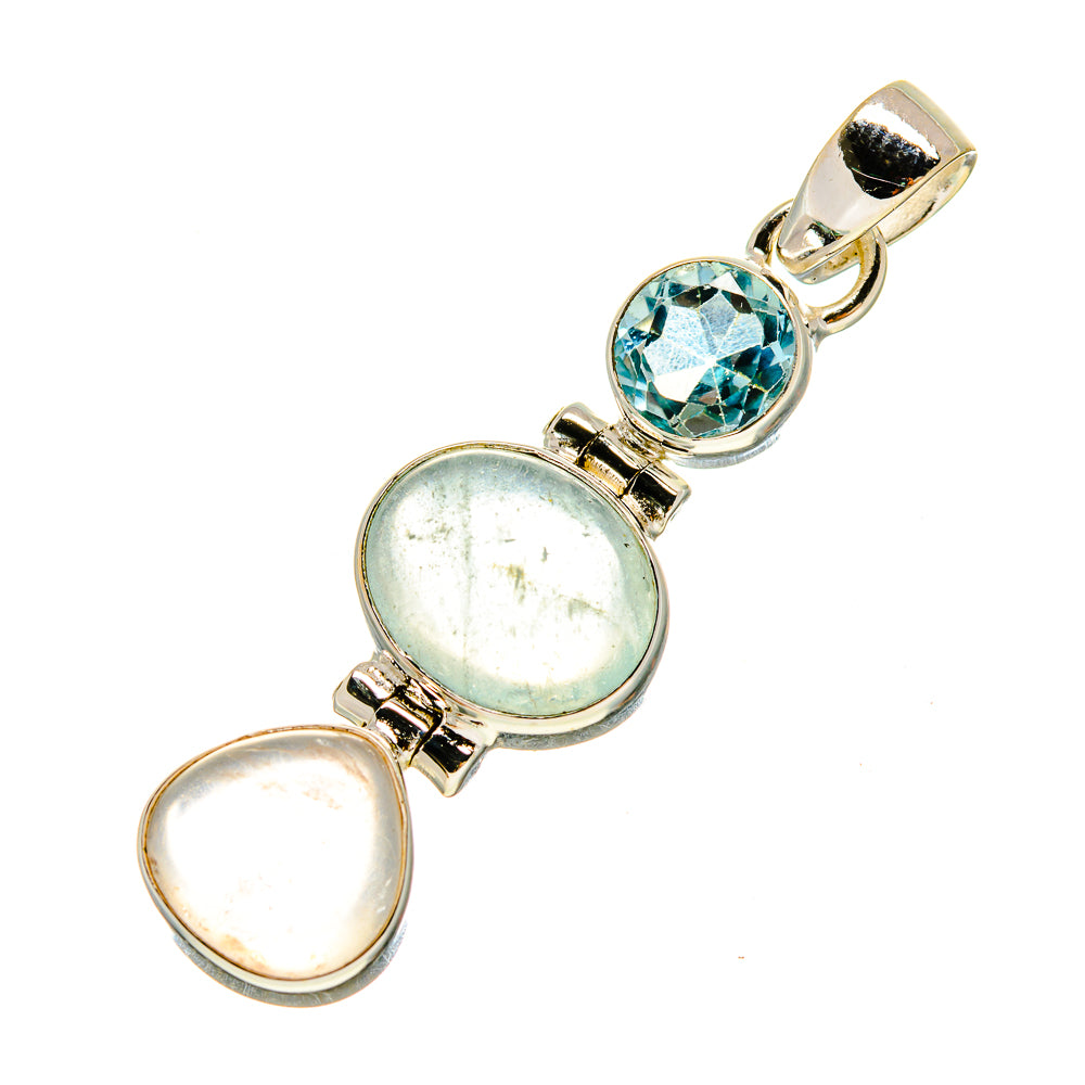 Aquamarine Pendants handcrafted by Ana Silver Co - PD757249