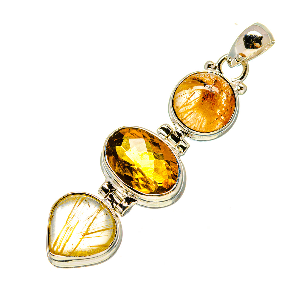 Rutilated Quartz Pendants handcrafted by Ana Silver Co - PD757278