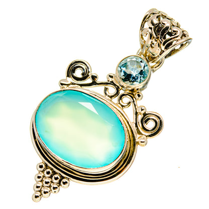 Aqua Chalcedony Pendants handcrafted by Ana Silver Co - PD757294