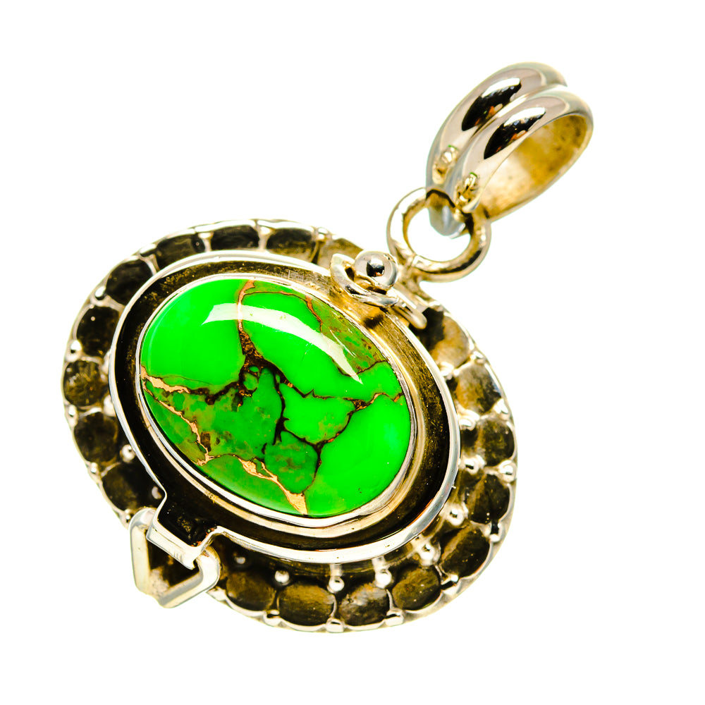 Green Copper Composite Turquoise Pendants handcrafted by Ana Silver Co - PD757302