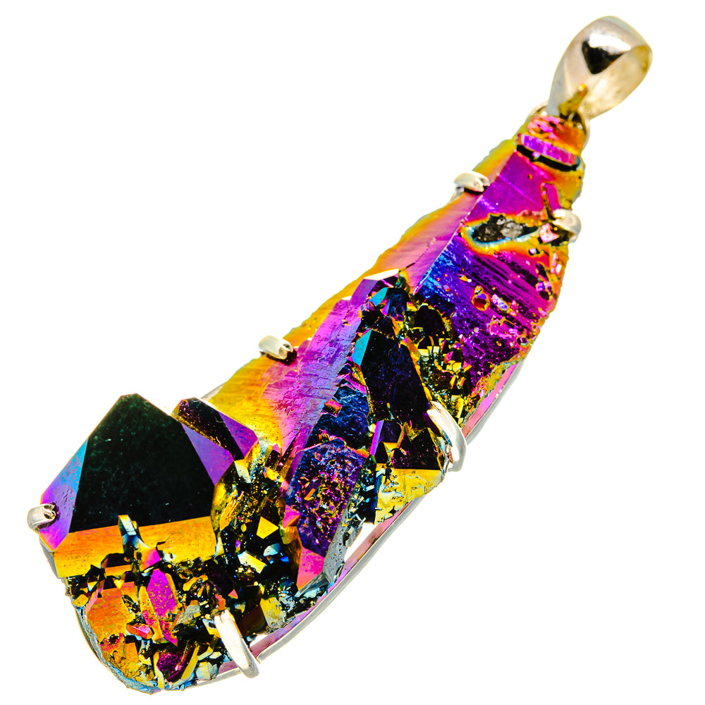Titanium Sunshine Druzy Pendants handcrafted by Ana Silver Co - PD757314