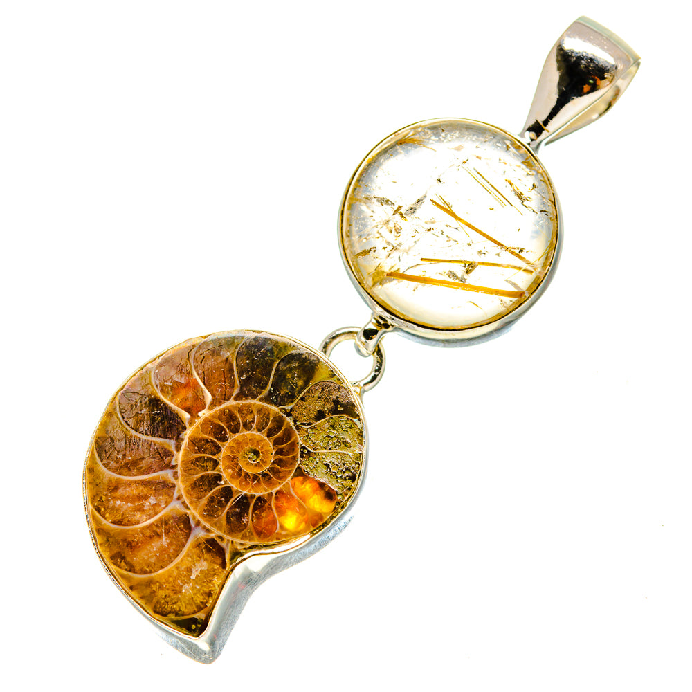 Ammonite Fossil Pendants handcrafted by Ana Silver Co - PD757321