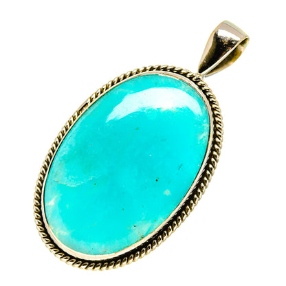 Peruvian Amazonite Pendants handcrafted by Ana Silver Co - PD757325