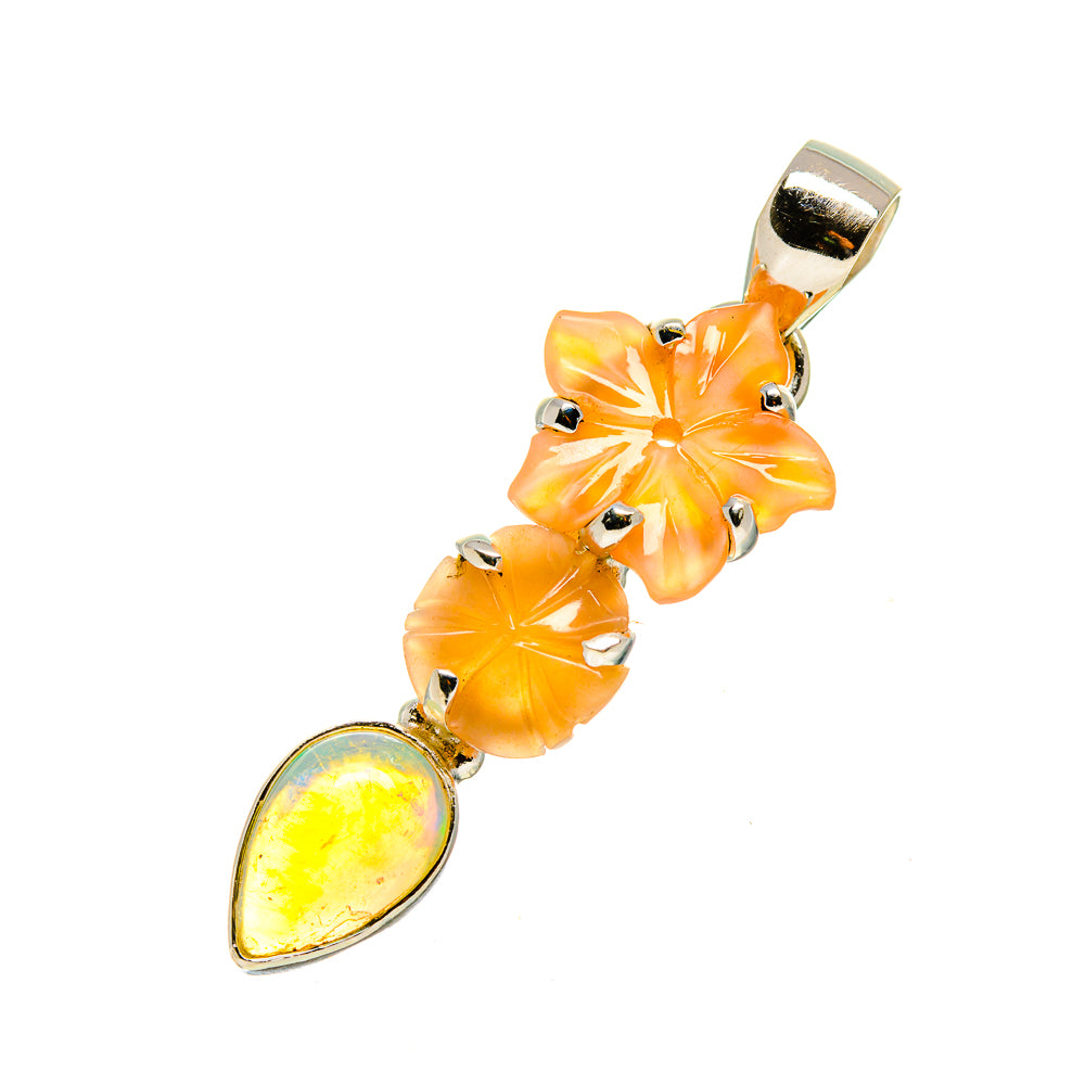 Peach Moonstone Pendants handcrafted by Ana Silver Co - PD757353