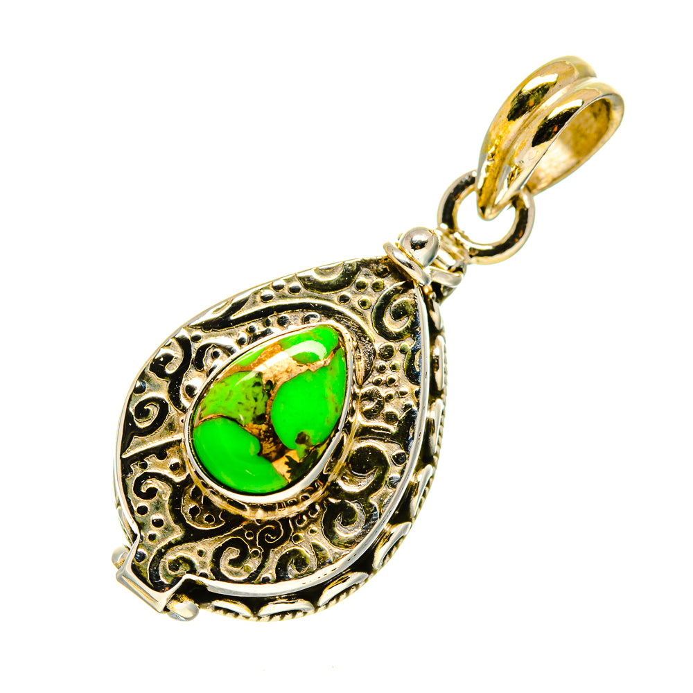 Green Copper Composite Turquoise Pendants handcrafted by Ana Silver Co - PD757376