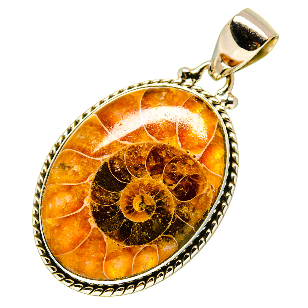 Ammonite Fossil Pendants handcrafted by Ana Silver Co - PD757383
