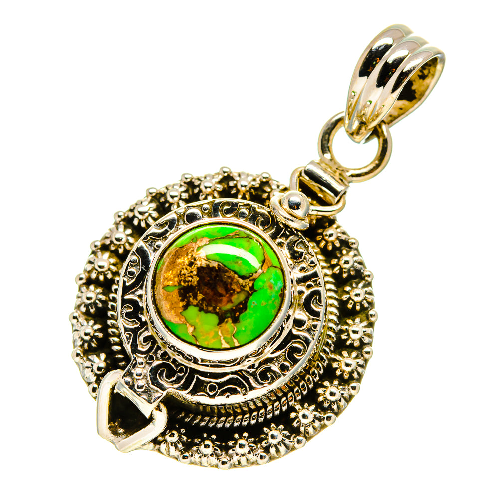 Green Copper Composite Turquoise Pendants handcrafted by Ana Silver Co - PD757385