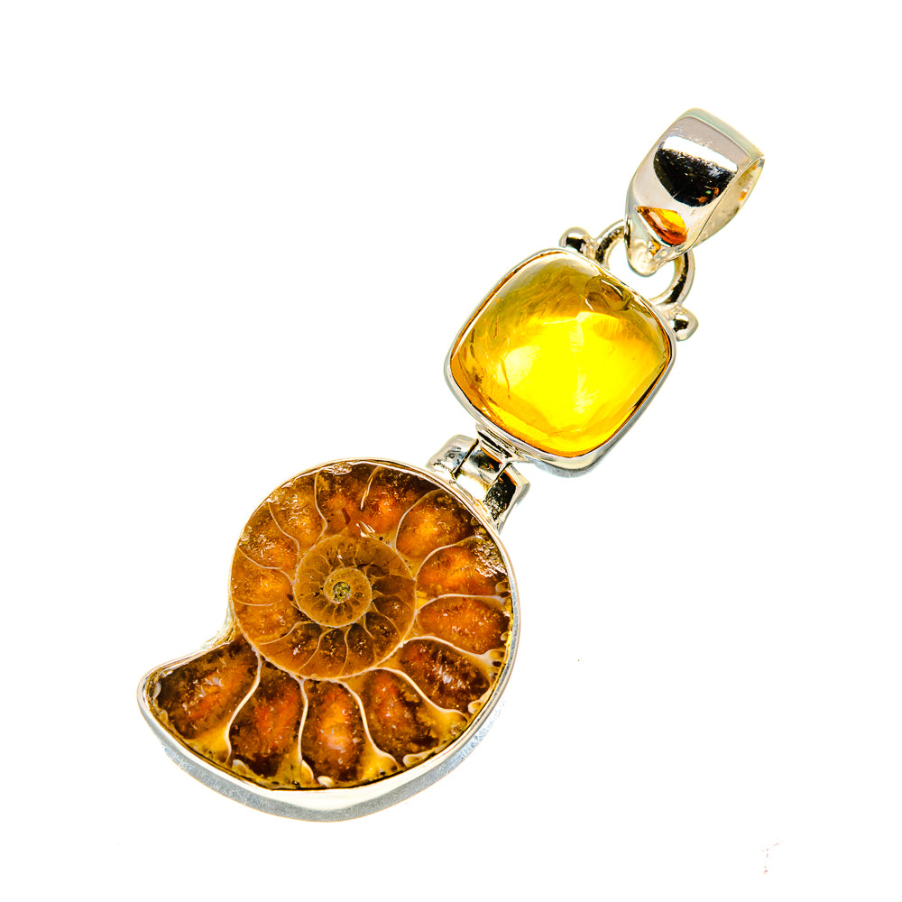 Ammonite Fossil Pendants handcrafted by Ana Silver Co - PD757413