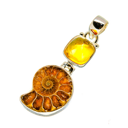 Ammonite Fossil Pendants handcrafted by Ana Silver Co - PD757413