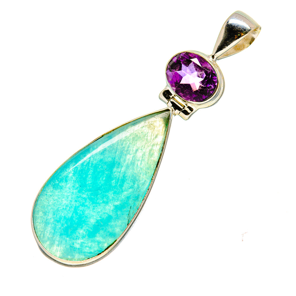 Peruvian Amazonite Pendants handcrafted by Ana Silver Co - PD757423