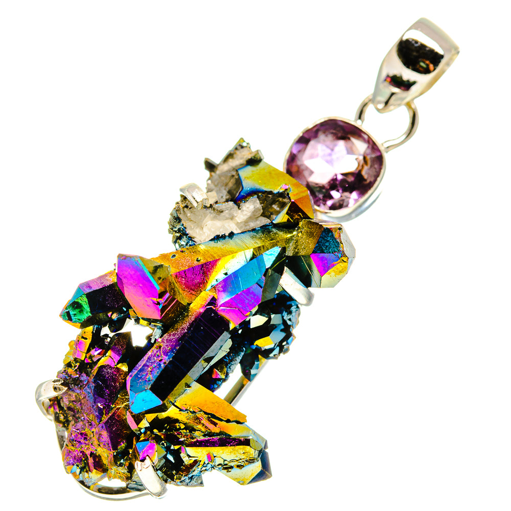 Titanium Sunshine Druzy Pendants handcrafted by Ana Silver Co - PD757434