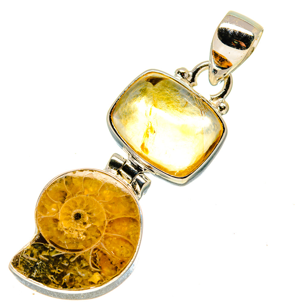 Ammonite Fossil Pendants handcrafted by Ana Silver Co - PD757451