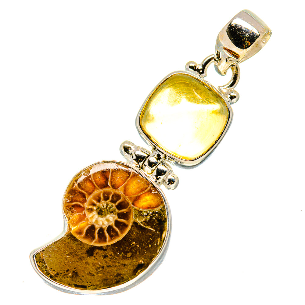 Ammonite Fossil Pendants handcrafted by Ana Silver Co - PD757485