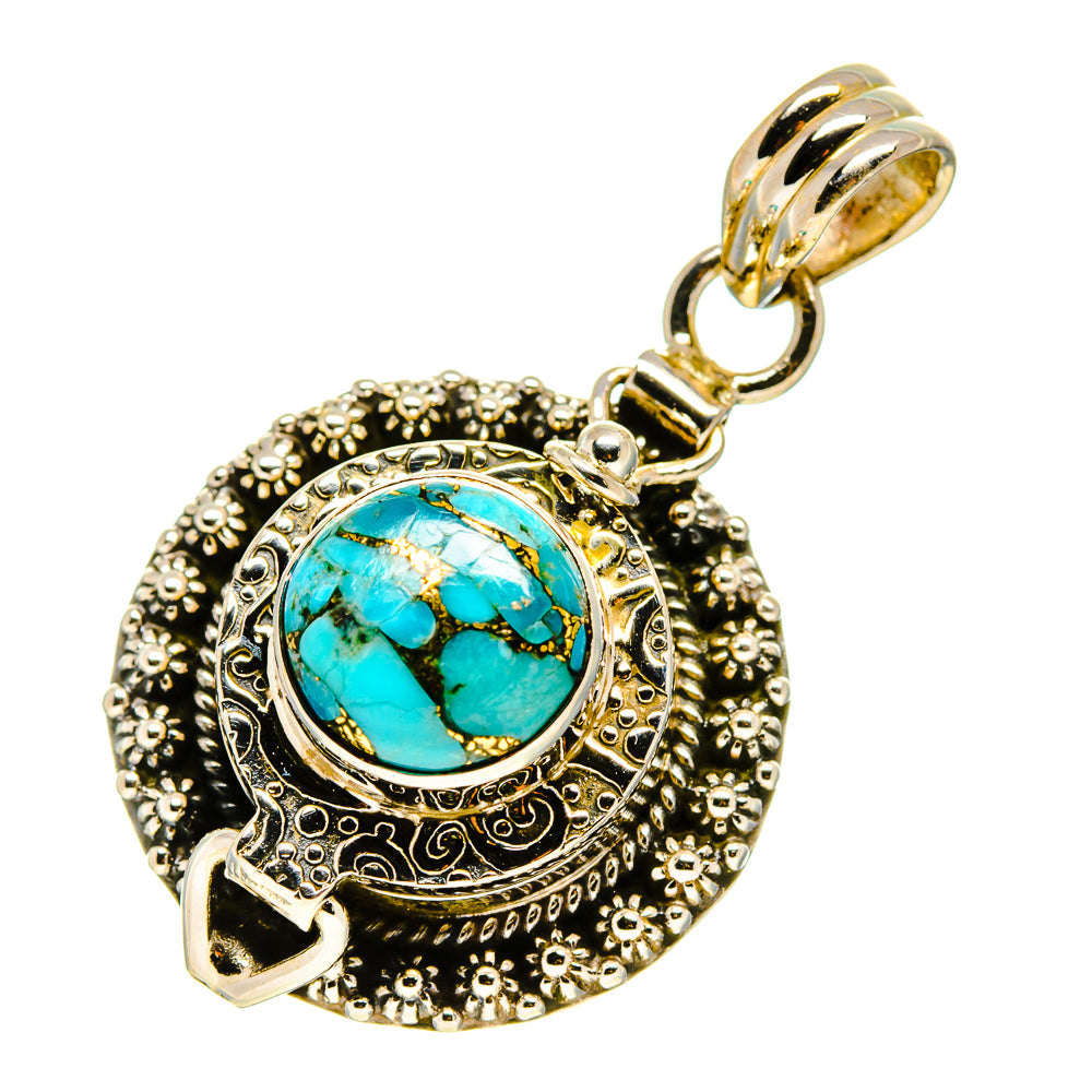 Blue Copper Composite Turquoise Pendants handcrafted by Ana Silver Co - PD757495