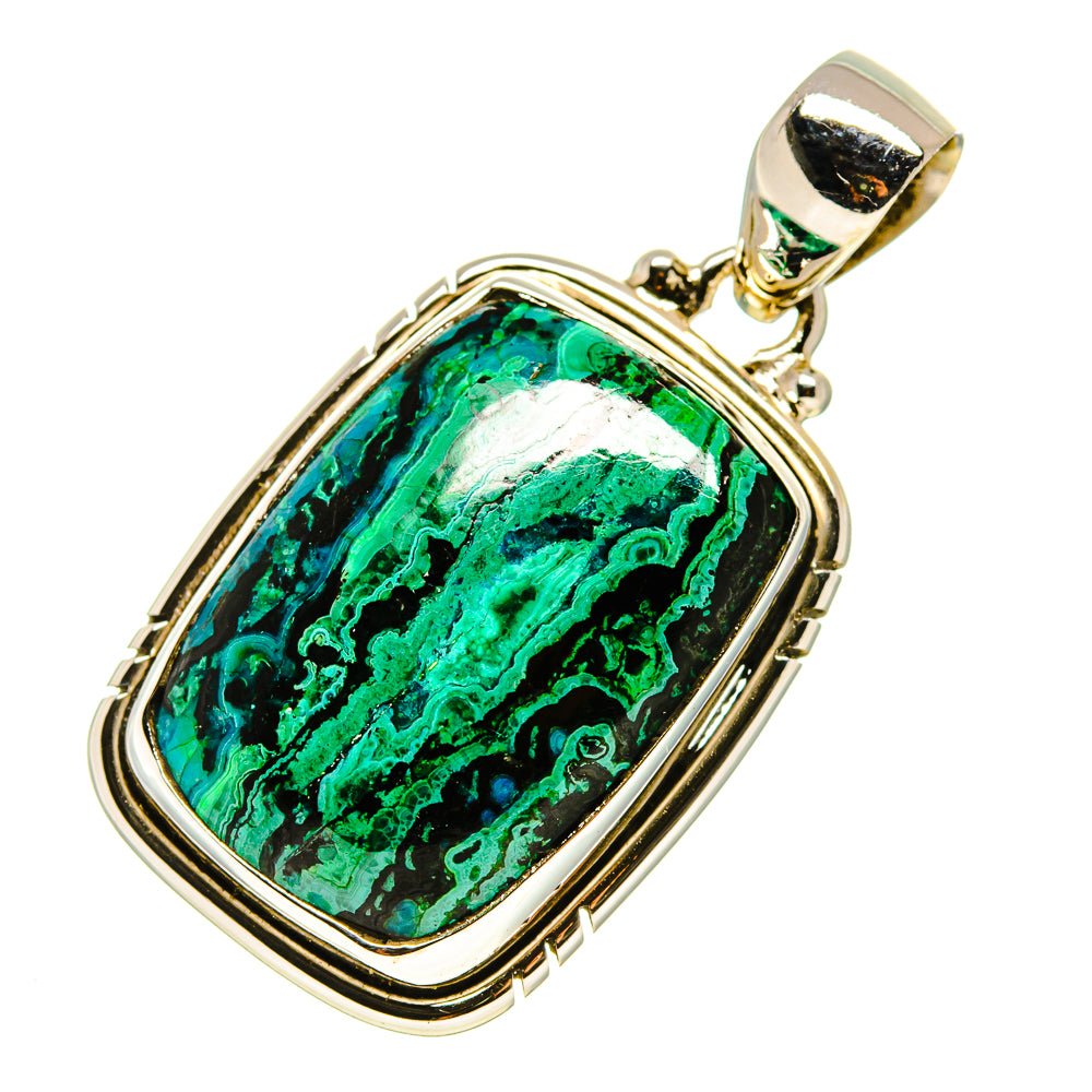 Malachite In Chrysocolla Pendants handcrafted by Ana Silver Co - PD757506