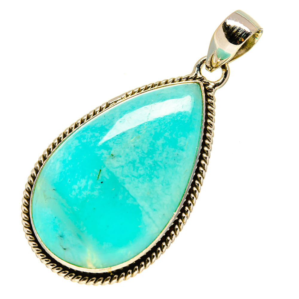 Peruvian Amazonite Pendants handcrafted by Ana Silver Co - PD757527