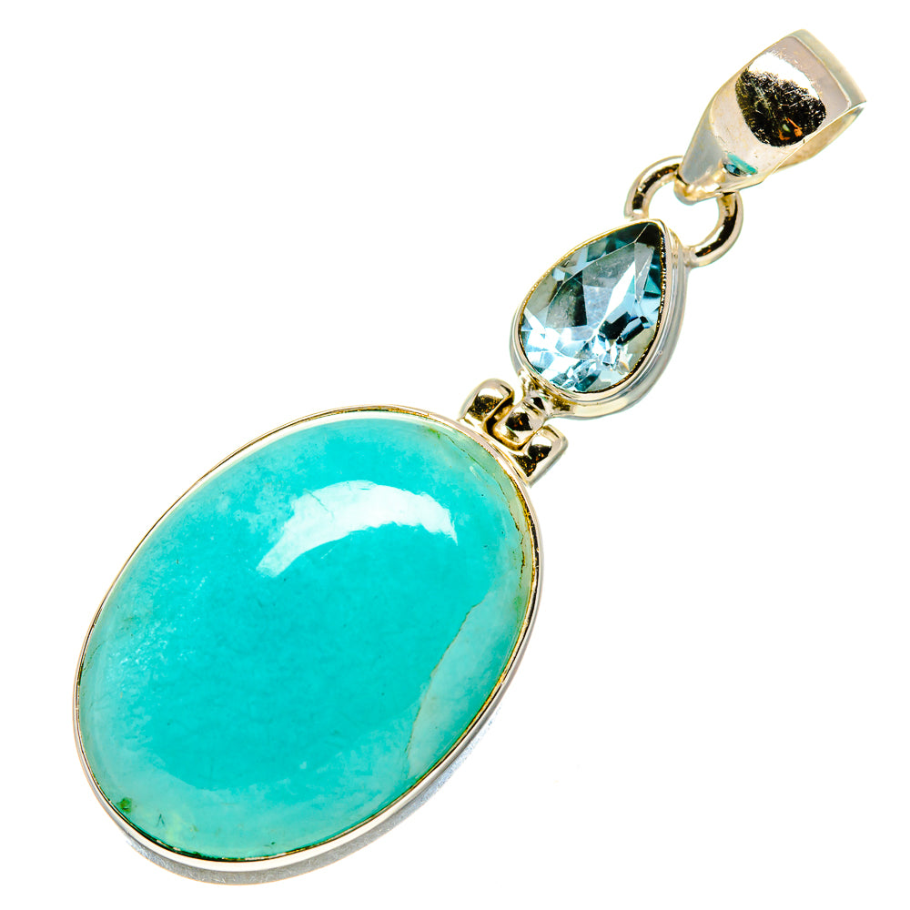 Peruvian Amazonite Pendants handcrafted by Ana Silver Co - PD757546
