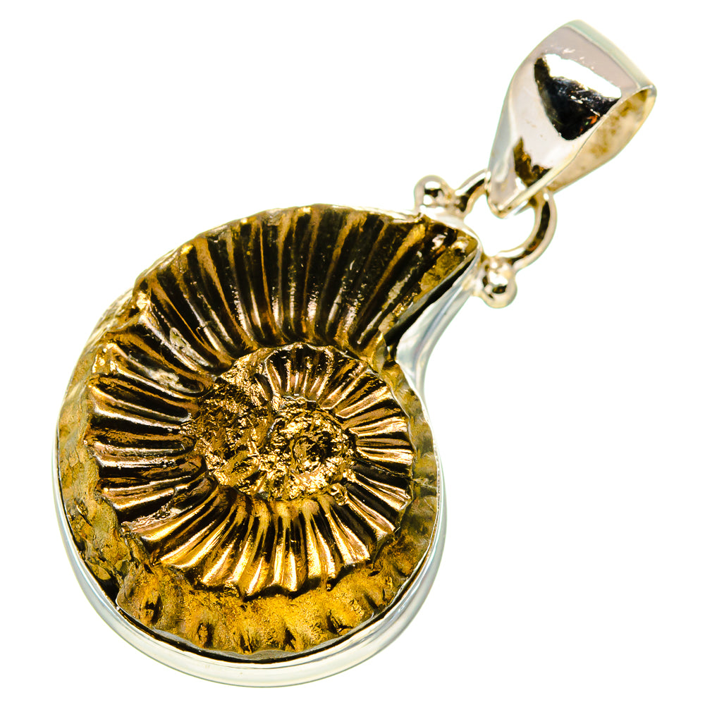 Pyrite Fossil Pendants handcrafted by Ana Silver Co - PD757552