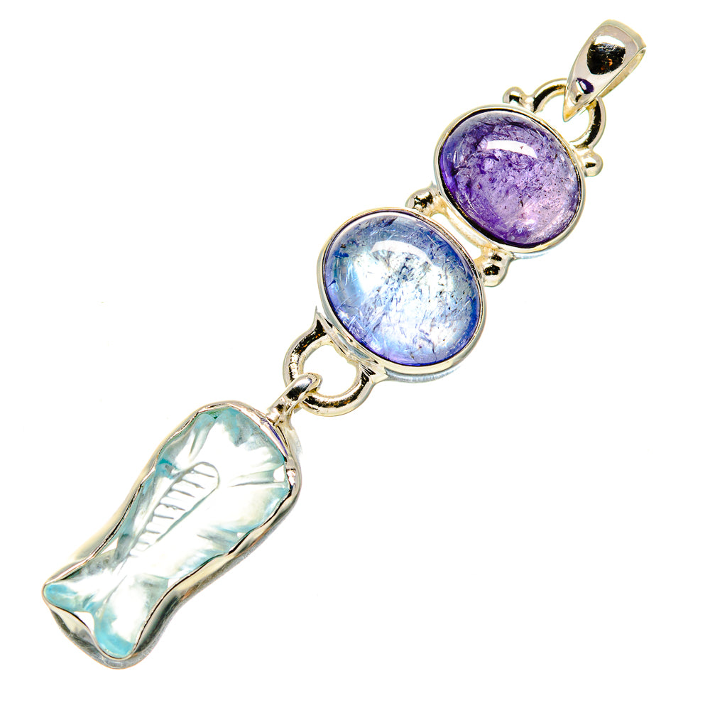 Aquamarine Pendants handcrafted by Ana Silver Co - PD757612