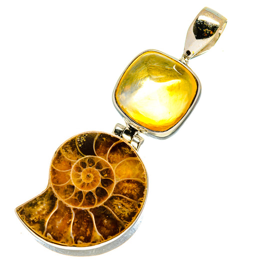 Ammonite Fossil Pendants handcrafted by Ana Silver Co - PD757642
