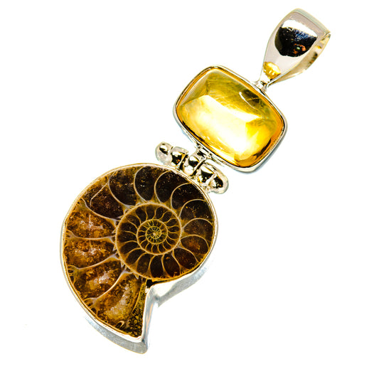 Ammonite Fossil Pendants handcrafted by Ana Silver Co - PD757644
