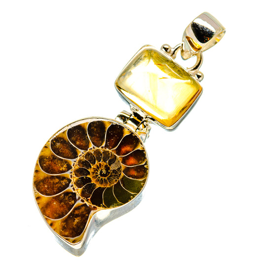 Ammonite Fossil Pendants handcrafted by Ana Silver Co - PD757645