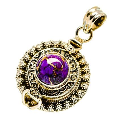 Purple Copper Composite Turquoise Pendants handcrafted by Ana Silver Co - PD757653