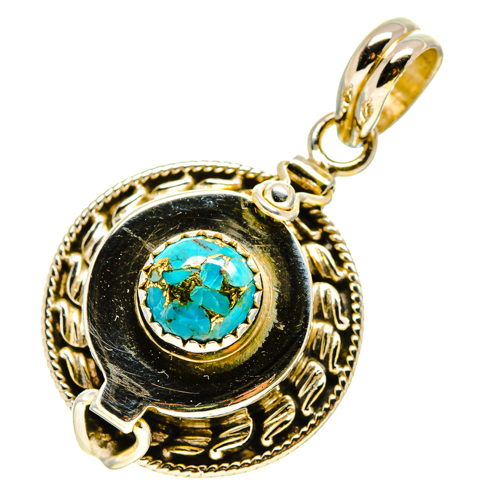 Blue Copper Composite Turquoise Pendants handcrafted by Ana Silver Co - PD757656