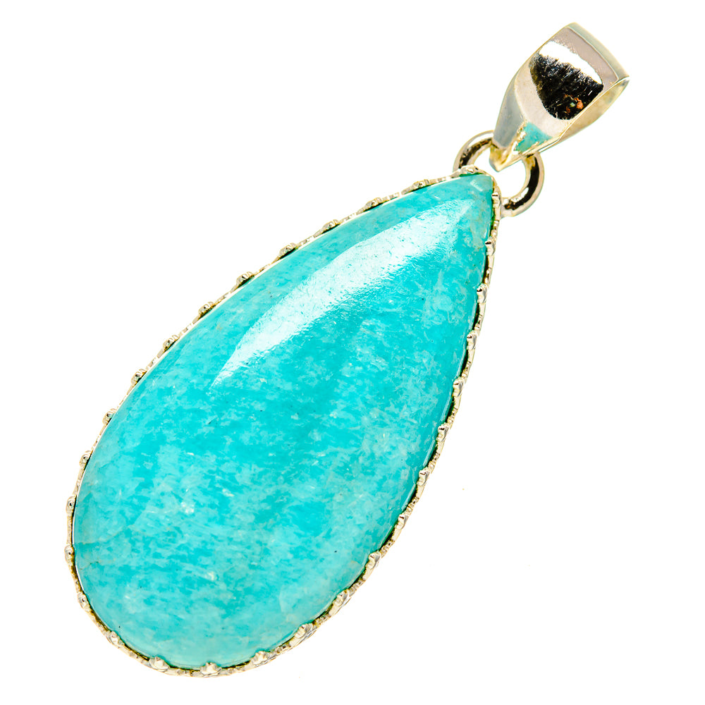 Peruvian Amazonite Pendants handcrafted by Ana Silver Co - PD757687