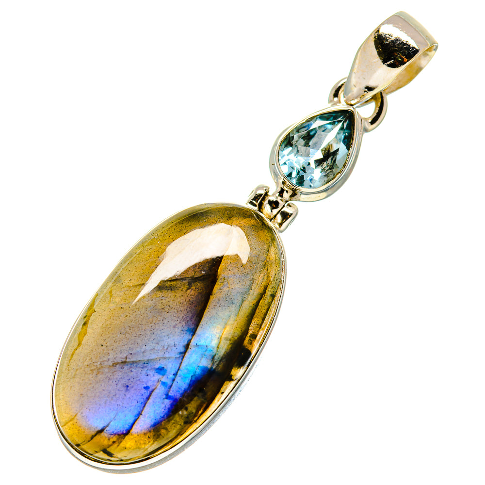 Labradorite, Blue Topaz Pendants handcrafted by Ana Silver Co - PD757689