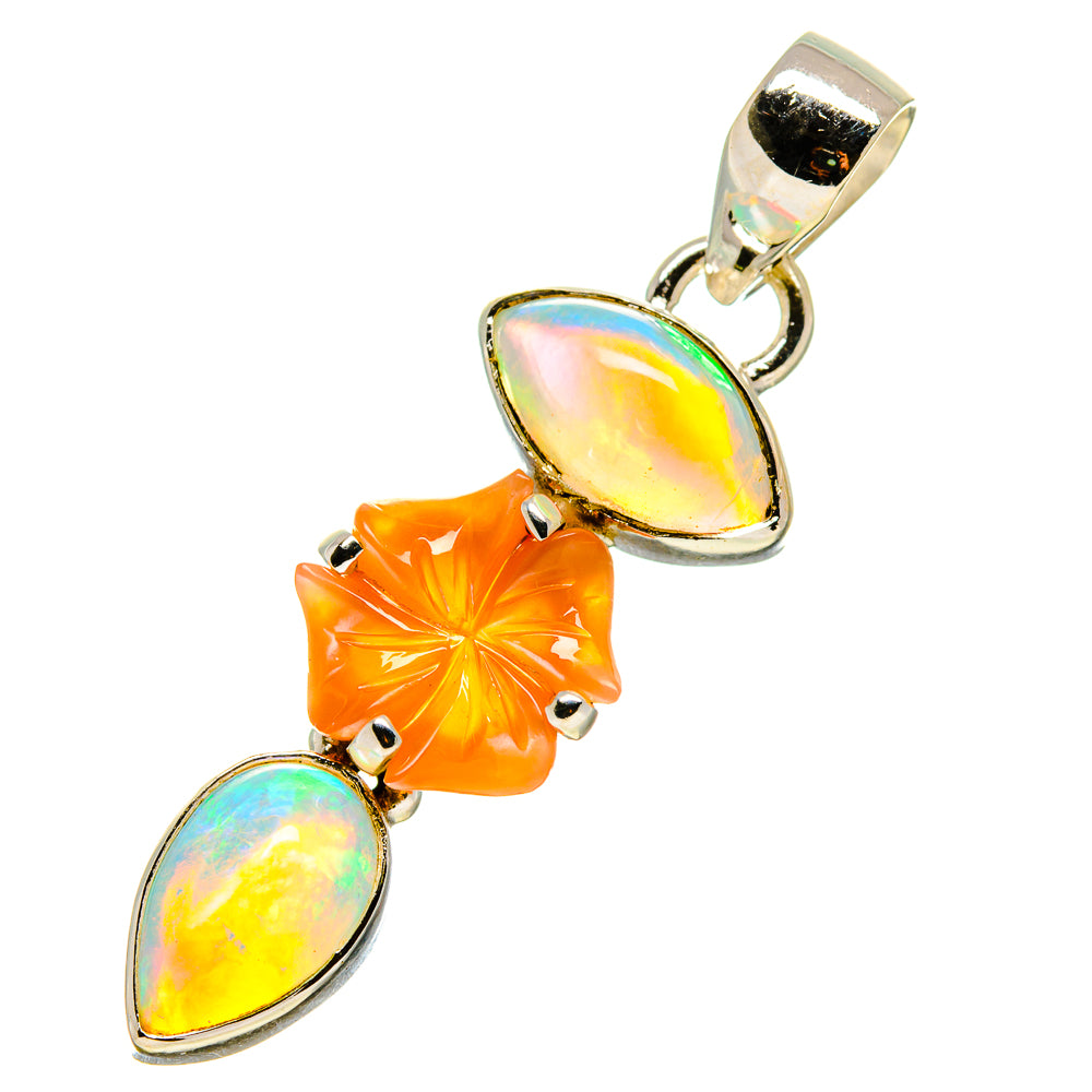 Peach Moonstone, Ethiopian Opal Pendants handcrafted by Ana Silver Co - PD757690