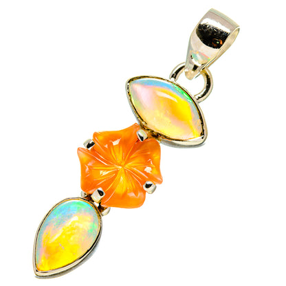 Peach Moonstone, Ethiopian Opal Pendants handcrafted by Ana Silver Co - PD757690