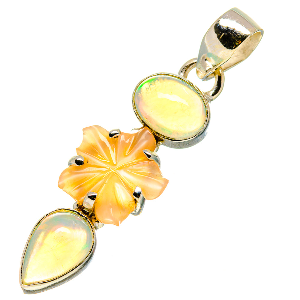 Peach Moonstone, Ethiopian Opal Pendants handcrafted by Ana Silver Co - PD757695